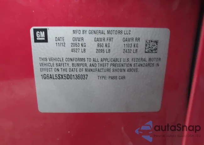 1G6AL5SX5D0136037: 44006657