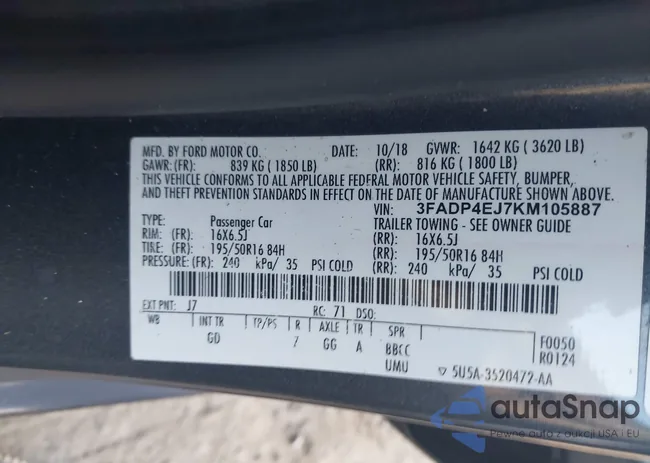 3FADP4EJ7KM105887: 44006684