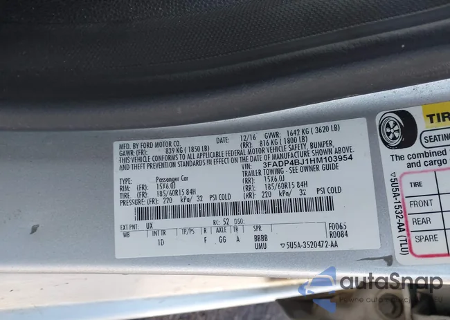 3FADP4BJ1HM103954: 44006894