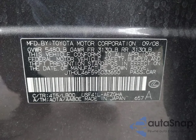 JTHGL46F595033650: 44006929