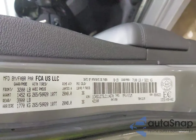 1C4SDJCT5LC114670: 44006947