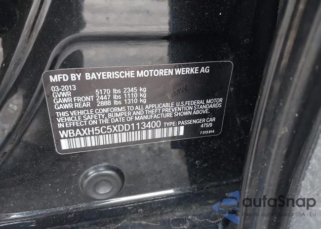 WBAXH5C5XDD113400: 44006965