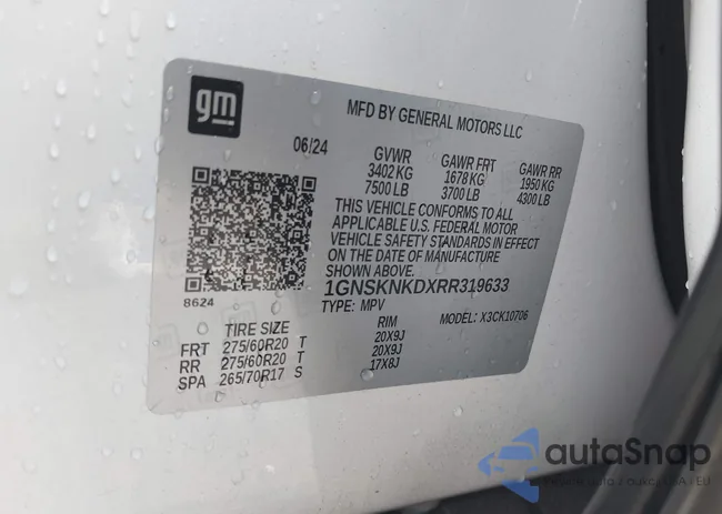 1GNSKNKDXRR319633: 44007027