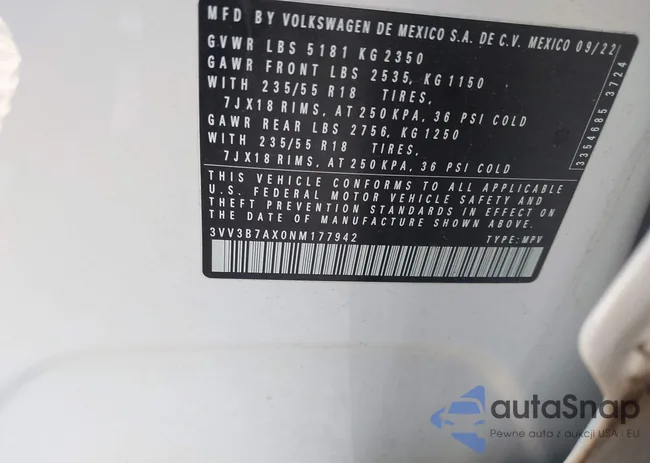 3VV3B7AX0NM177942: 44007045