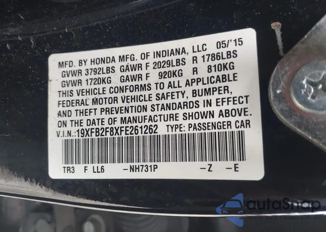 19XFB2F8XFE261262: 44007070