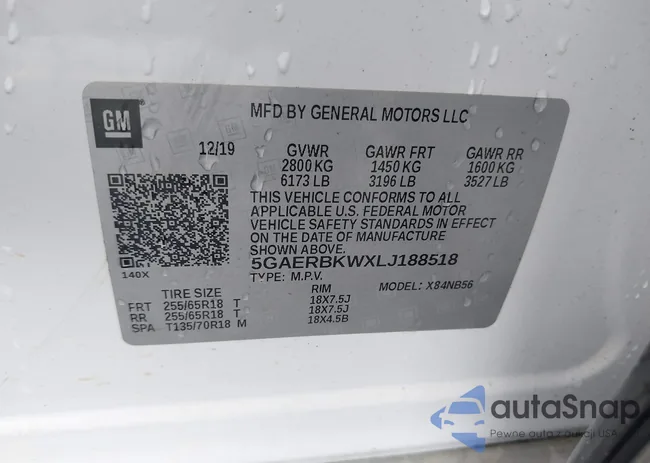 5GAERBKWXLJ188518: 44007171