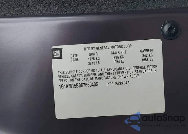 1G1AM15B067669435: 44007221