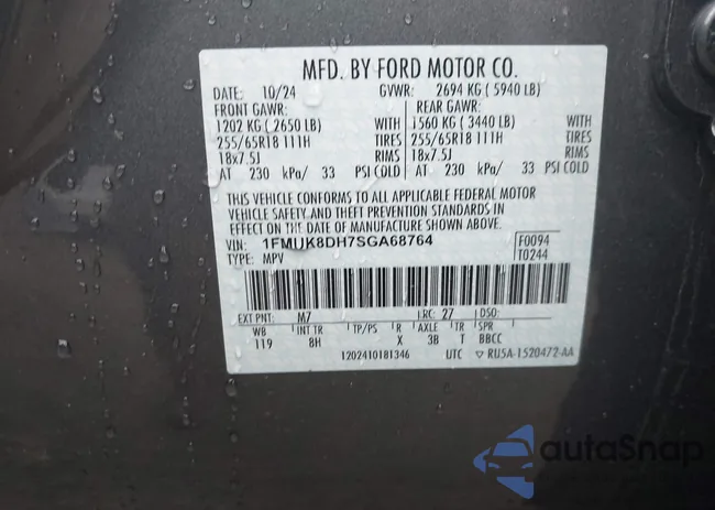 1FMUK8DH7SGA68764: 44006271