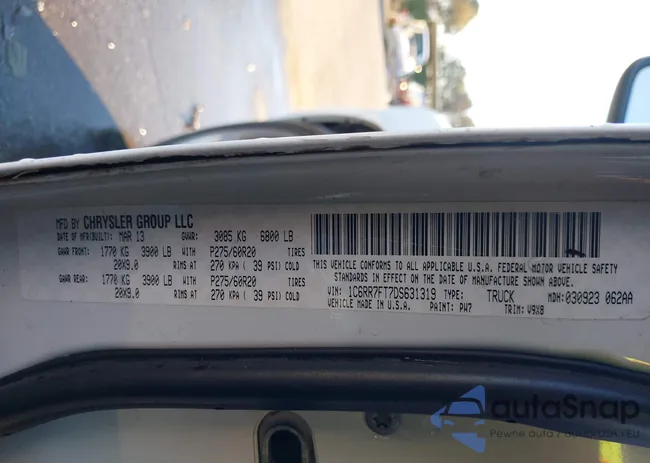 1C6RR7FT7DS631319: 44006364