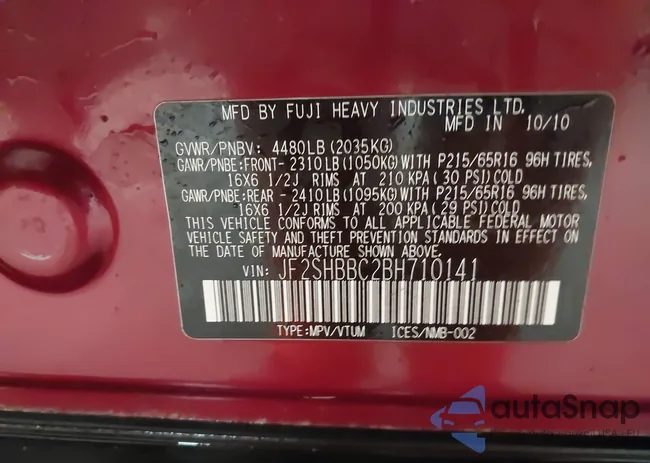 JF2SHBBC2BH710141: 44006372