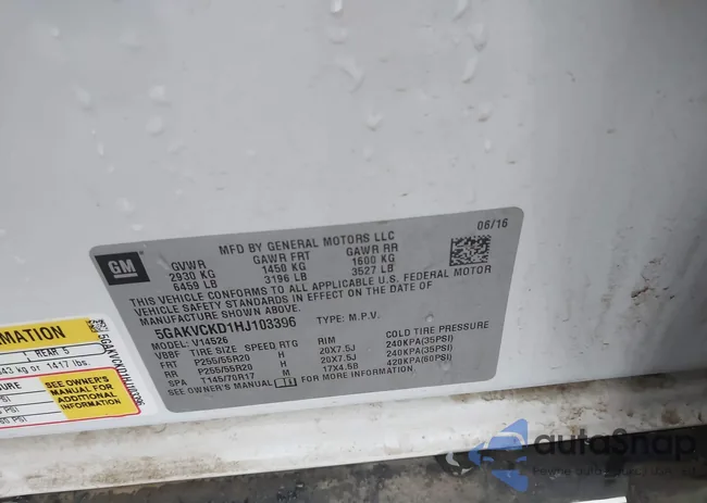 5GAKVCKD1HJ103396: 44006473