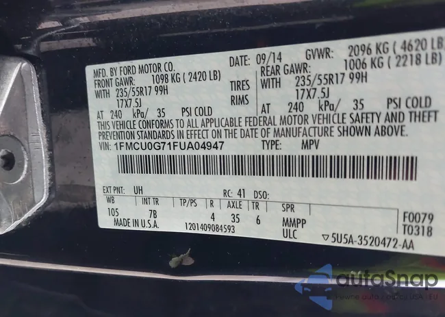 1FMCU0G71FUA04947: 44006557