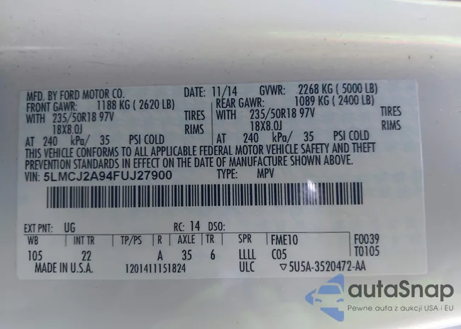 5LMCJ2A94FUJ27900: 44007669