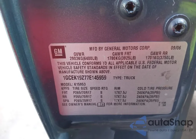 1GCEK19Z77E145959: 44007672