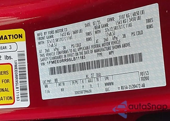 1FMEE0RR9SLB11183: 44007963