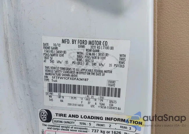 1FTFW1CFXDFA34187: 44008085