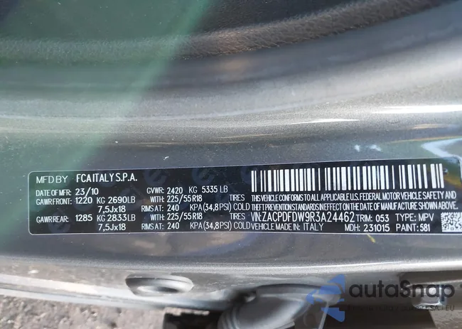 ZACPDFDW9R3A24462: 44007317