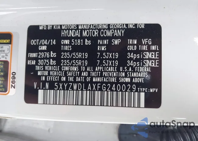 5XYZWDLAXFG240029: 44007325