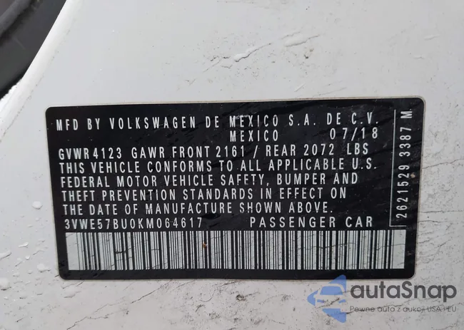3VWE57BU0KM064617: 44007352