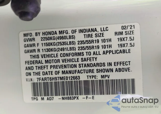 7FART6H97ME012663: 44007430
