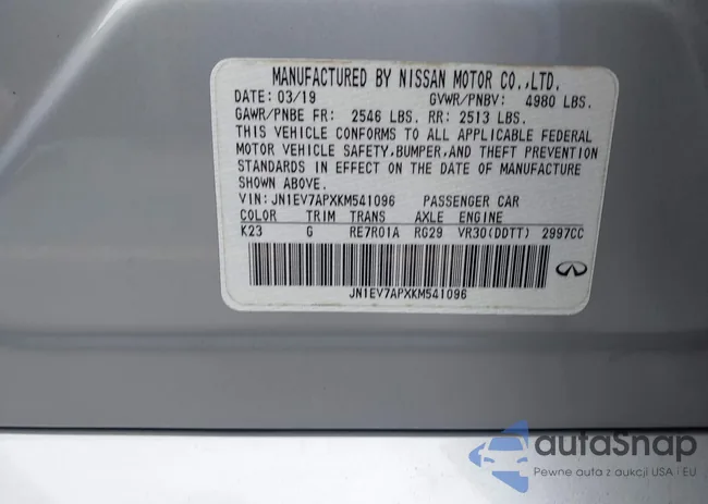 JN1EV7APXKM541096: 44007517