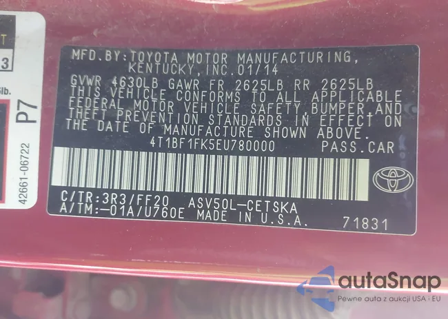 4T1BF1FK5EU780000: 44007559