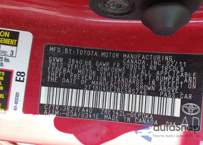 2T1BU4EE2BC585746: 44007584