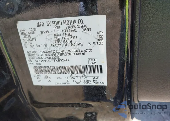 1FTPW14V17KB32479: 44008660