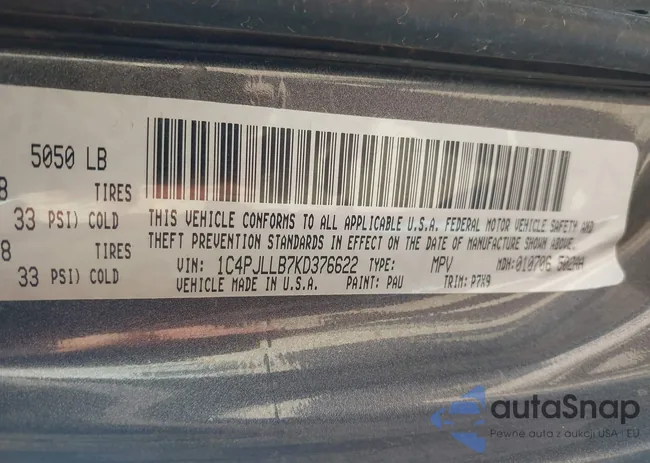 1C4PJLLB7KD376622: 44008698