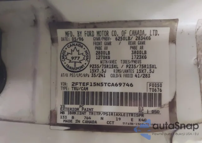 2FTEF15N5TCA69746: 44008775