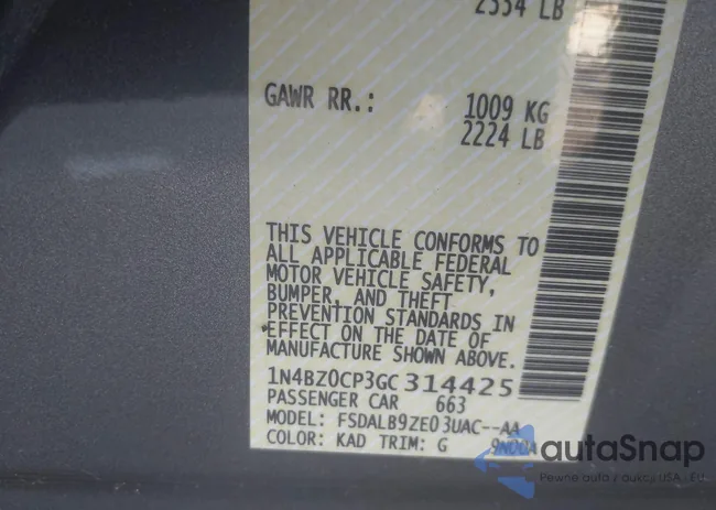 1N4BZ0CP3GC314425: 44008830