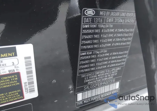 SALGS2FE8HA327316: 44008834