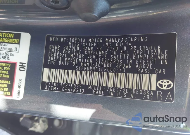 5YFBURHE4EP080143: 44008870