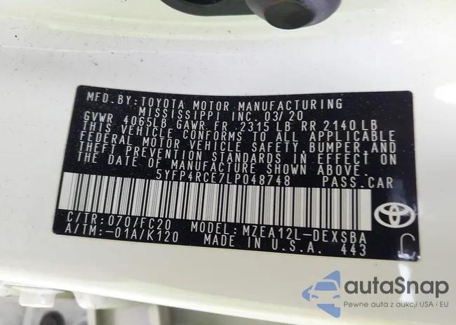 5YFP4RCE7LP048748: 44008931