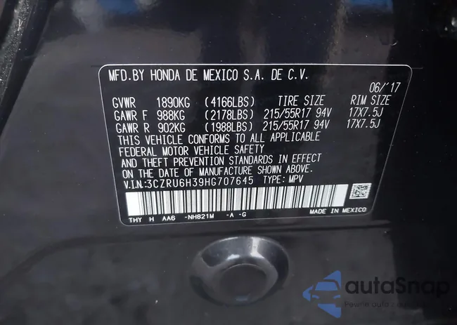 3CZRU6H39HG707645: 44008967