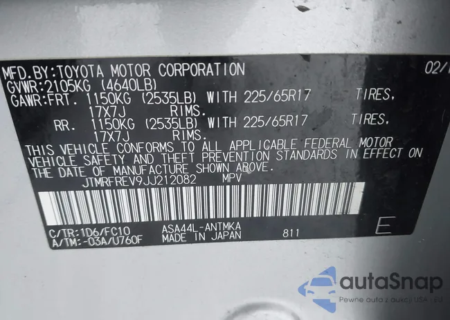 JTMRFREV9JJ212082: 44009002