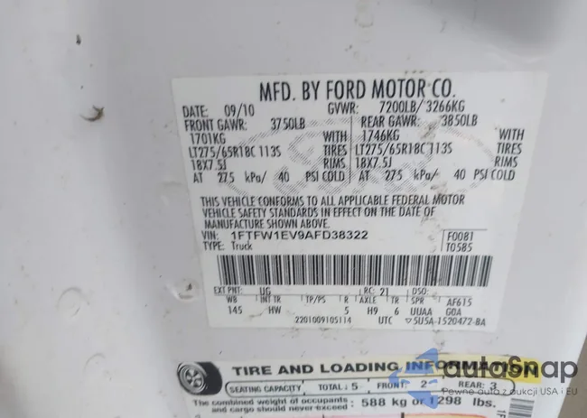 1FTFW1EV9AFD38322: 44009072