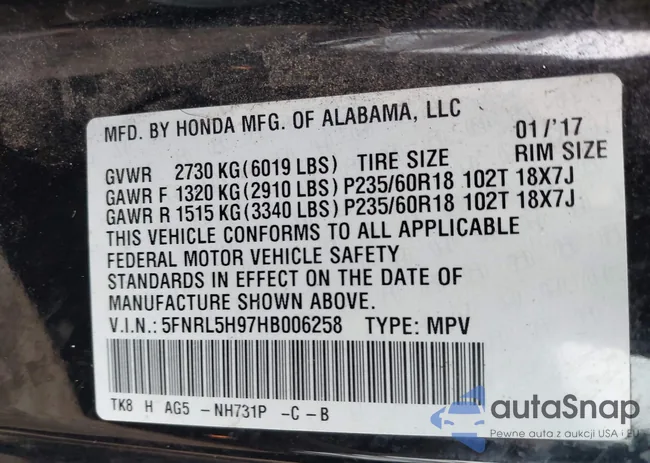 5FNRL5H97HB006258: 44009080