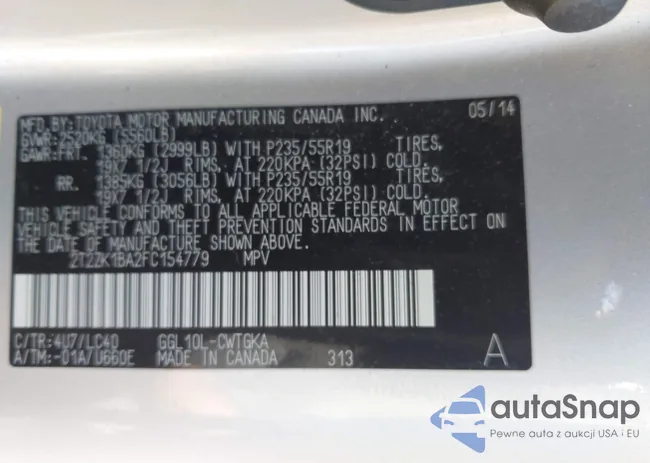 2T2ZK1BA2FC154779: 44009106