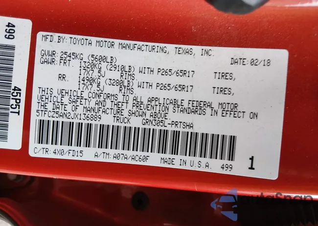 5TFCZ5AN2JX136889: 44009115