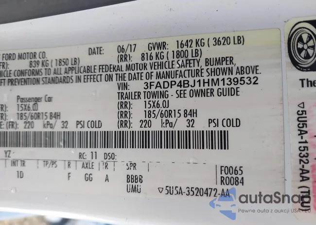 3FADP4BJ1HM139532: 44009142