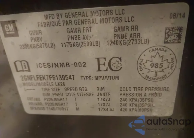 2GNFLFEK7F6139547: 44009148