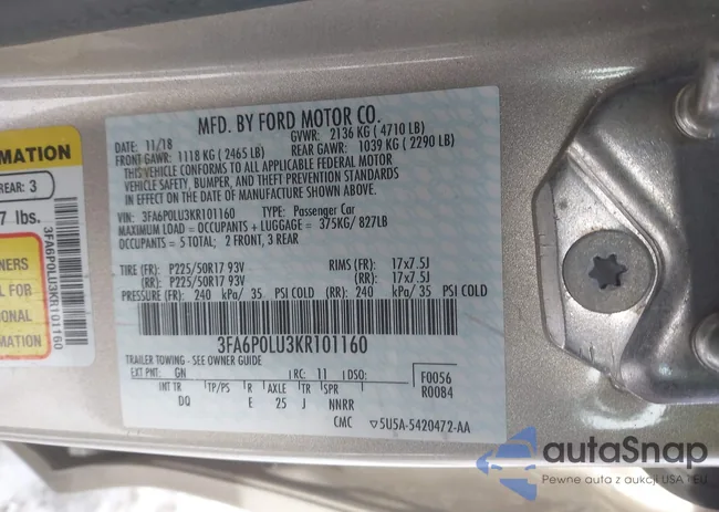 3FA6P0LU3KR101160: 44009242