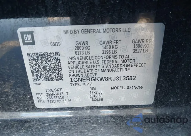 1GNERGKW8KJ313582: 44008459