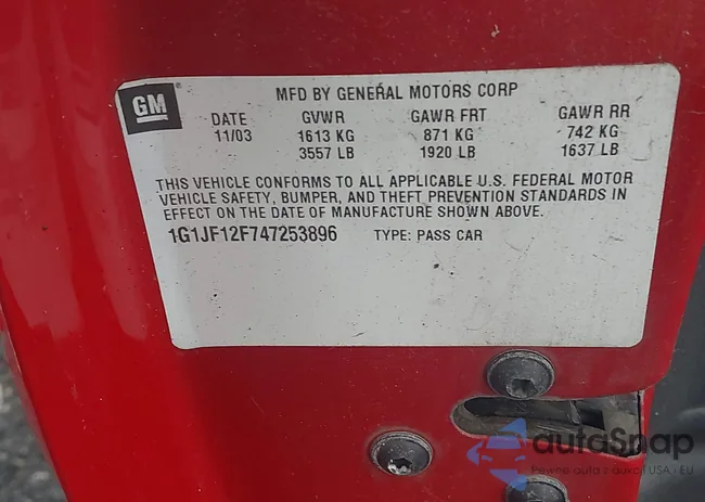 1G1JF12F747253896: 44008486