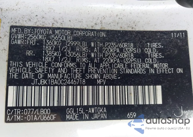 JTJBK1BA0C2446718: 44009655