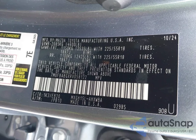 7MUFBABGXRV058122: 44009753