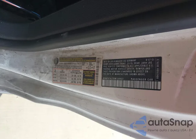 WVWFV7AJ7DW124927: 44009762