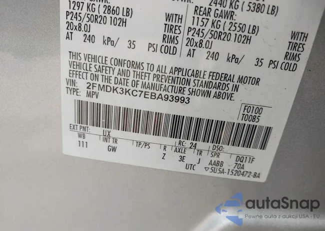 2FMDK3KC7EBA93993: 44009801