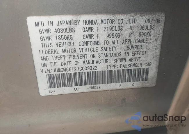 JHMCM56127C009322: 44009838